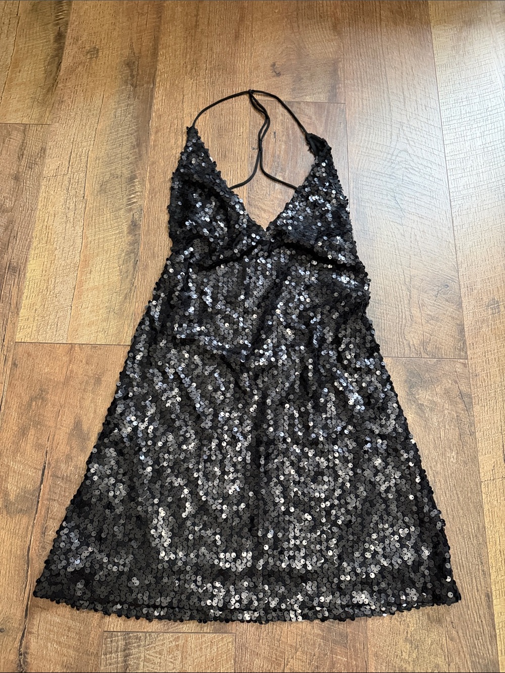 Motel Rocks Black Sequin Strapless Mini Dress
